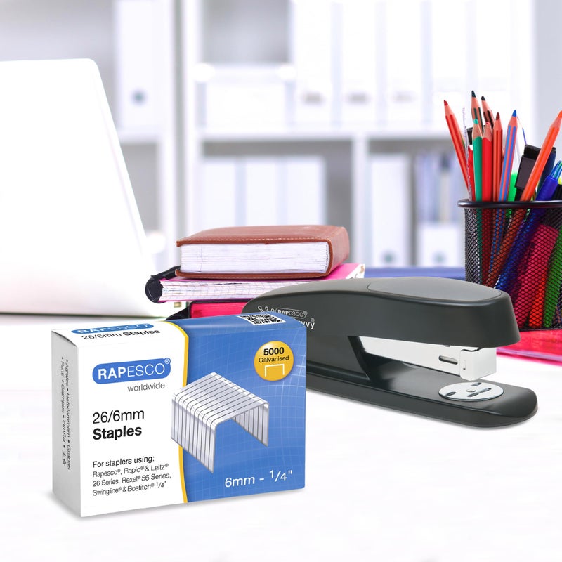 Rapesco S11662Z3 Staples, 26/6 mm Galvanized [Box of 5,000] - Image 2